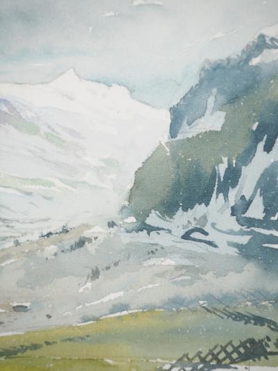 René LEVERD : Suisse, Direction Lungern, Aquarelle originale signée 2