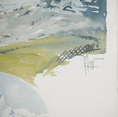René LEVERD : Suisse, Direction Lungern, Aquarelle originale signée 2