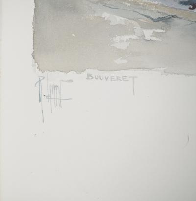 René LEVERD : Suisse, Hotel de la Tour à Bouveret, Aquarelle originale signée 2