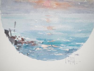 René LEVERD : Les branches enneigées, Aquarelle originale signée 2