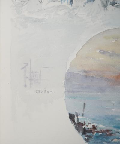 René LEVERD : Les branches enneigées, Aquarelle originale signée 2
