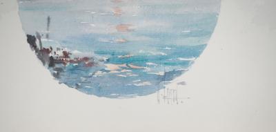 René LEVERD : Les branches enneigées, Aquarelle originale signée 2