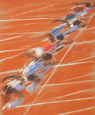 Pierre DOUTRELEAU : Sur le départ,  Lithographie originale signée 2