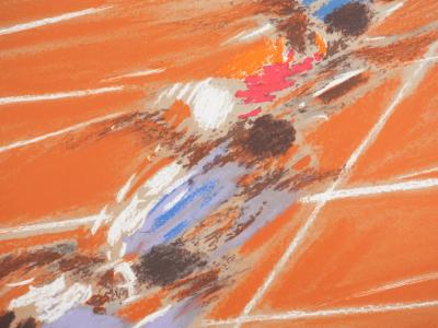 Pierre DOUTRELEAU : Sur le départ,  Lithographie originale signée 2