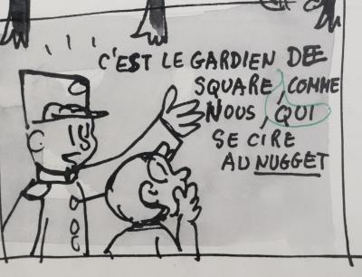 Jean EFFEL : Cirage Nugget, Pépita craint les fantômes, Dessin original signé 2