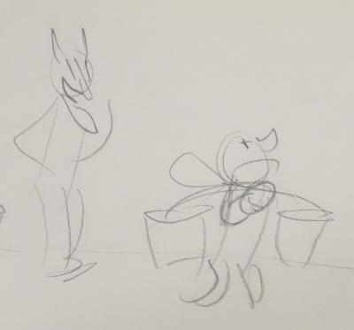 Jean EFFEL : Porter l'eau à la rivière, Dessin préparatoire original 2