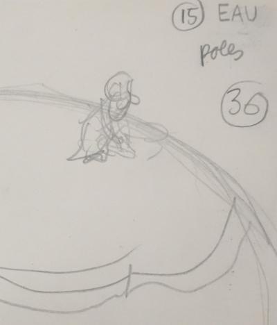 Jean EFFEL : Les pôles, Dessin préparatoire original 2