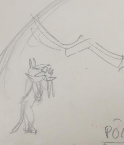 Jean EFFEL : Les pôles, Dessin préparatoire original 2