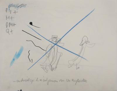 Jean EFFEL: The Golfer, Original Preparatory Drawing 2