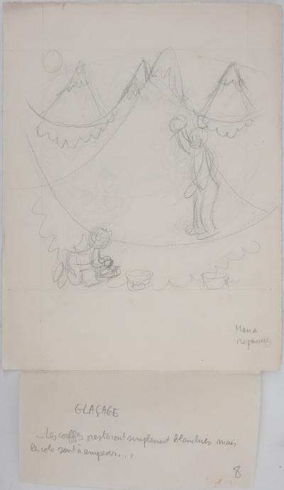Jean EFFEL : Glaçage, Dessin préparatoire original 2