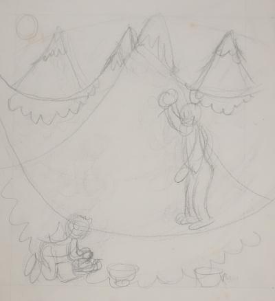 Jean EFFEL : Glaçage, Dessin préparatoire original 2