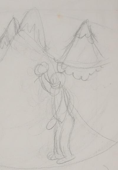 Jean EFFEL : Glaçage, Dessin préparatoire original 2