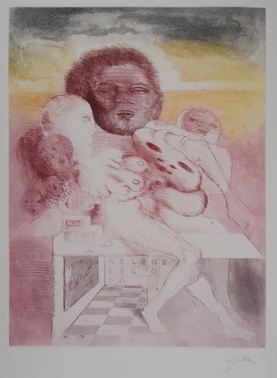 Popovic LJUBA : Silhouettes avec Hélène, Gravure originale signée 2