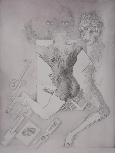Popovic LJUBA : Chattes-minuit, Gravure originale signée 2