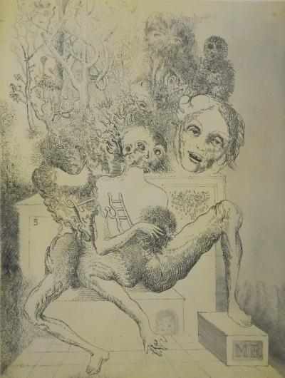 Popovic LJUBA : Dans son parc, Gravure originale signée 2