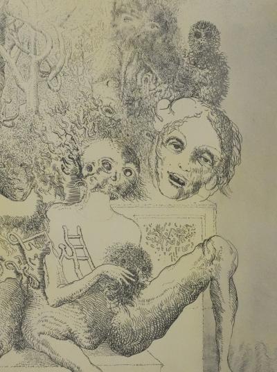 Popovic LJUBA : Dans son parc, Gravure originale signée 2