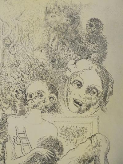 Popovic LJUBA : Dans son parc, Gravure originale signée 2