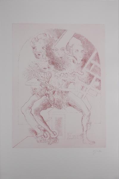 Popovic LJUBA : Et le Major de l'Immensité, Gravure originale signée 2