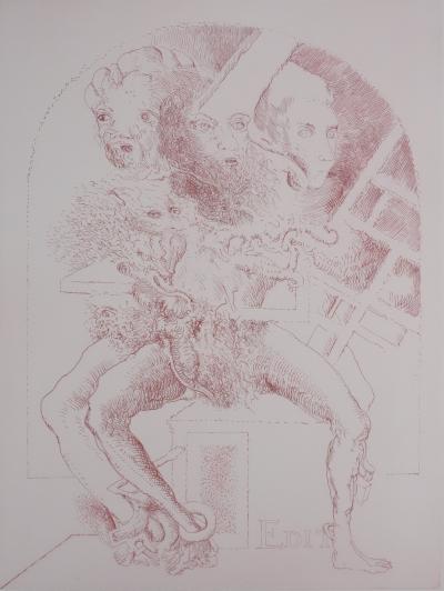 Popovic LJUBA : Et le Major de l'Immensité, Gravure originale signée 2