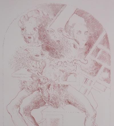Popovic LJUBA : Et le Major de l'Immensité, Gravure originale signée 2