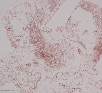 Popovic LJUBA : Et le Major de l'Immensité, Gravure originale signée 2