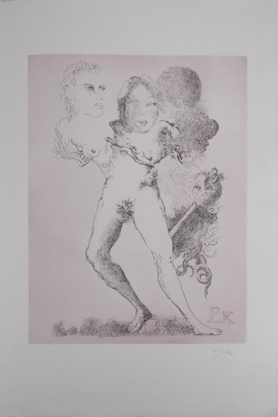 Popovic LJUBA : Chez elle, Gravure originale signée 2