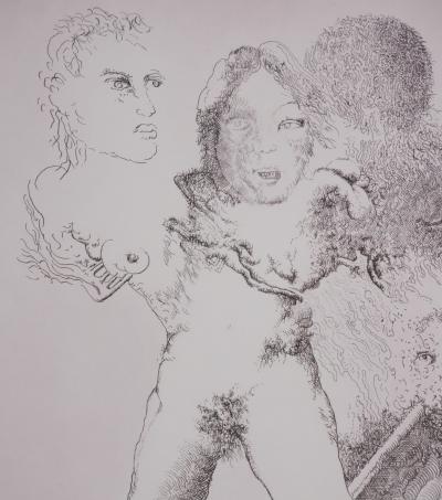 Popovic LJUBA : Chez elle, Gravure originale signée 2