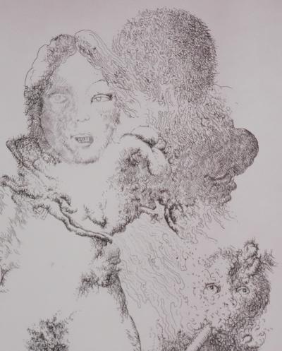 Popovic LJUBA : Chez elle, Gravure originale signée 2