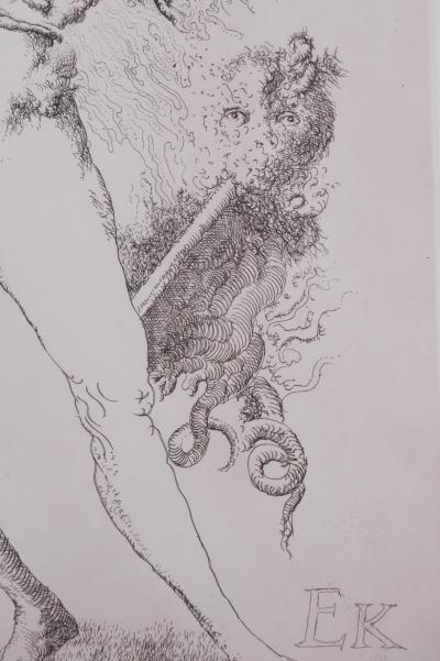 Popovic LJUBA : Chez elle, Gravure originale signée 2