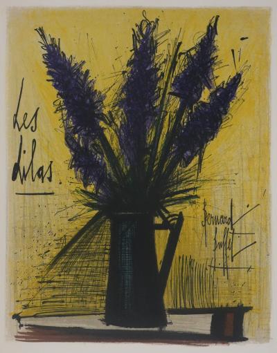 Bernard BUFFET : Les lilas, Lithographie originale signée 2