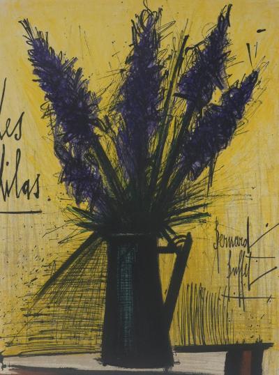 Bernard BUFFET : Les lilas, Lithographie originale signée 2