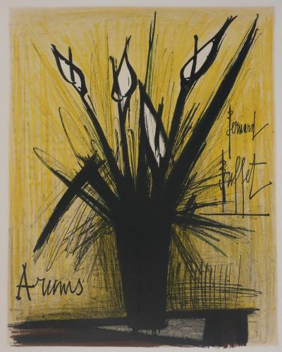 Bernard BUFFET : Les arums, Lithographie originale signée 2