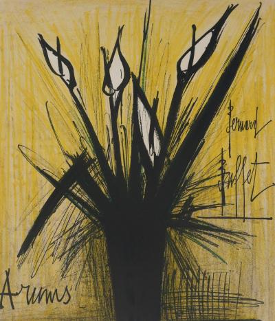 Bernard BUFFET : Les arums, Lithographie originale signée 2