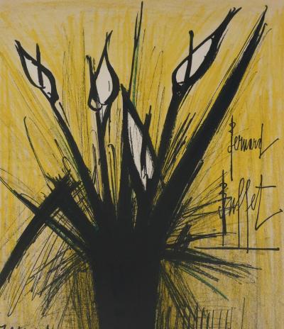 Bernard BUFFET : Les arums, Lithographie originale signée 2