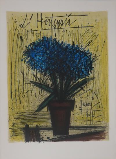 Bernard BUFFET : L’hortensia, Lithographie originale signée 2