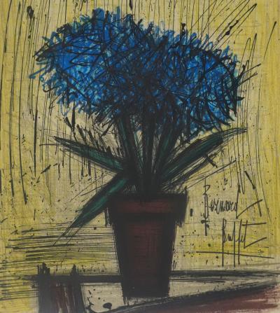 Bernard BUFFET : L’hortensia, Lithographie originale signée 2