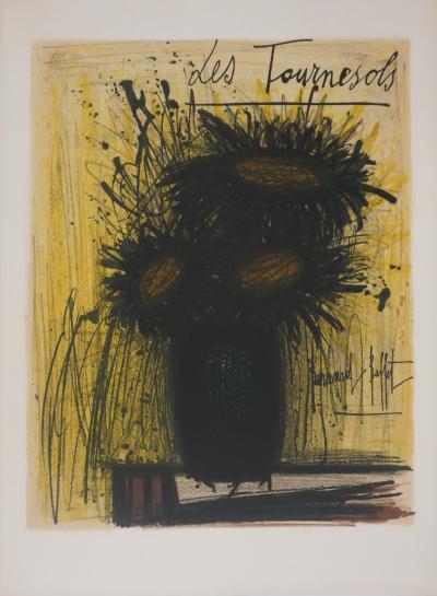 Bernard BUFFET : Les tournesols, Lithographie originale signée 2
