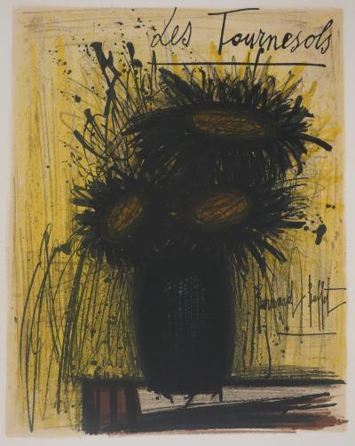 Bernard BUFFET : Les tournesols, Lithographie originale signée 2