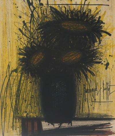 Bernard BUFFET : Les tournesols, Lithographie originale signée 2