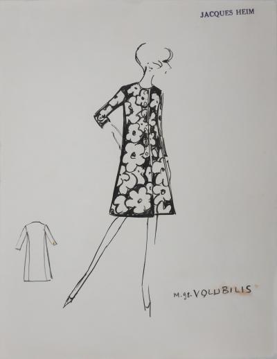 Jacques HEIM: Volubilis Dress, Original signed drawing 2