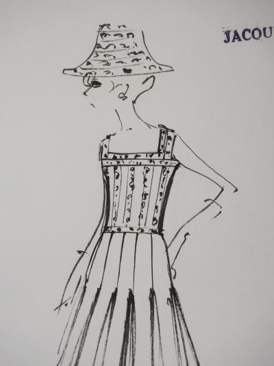 Jacques HEIM: Tulip Dress, Original signed drawing 2