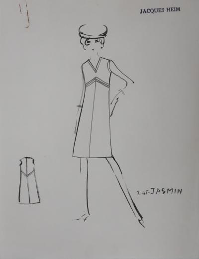 Jacques HEIM : Robe Jasmin, Dessin original signé 2