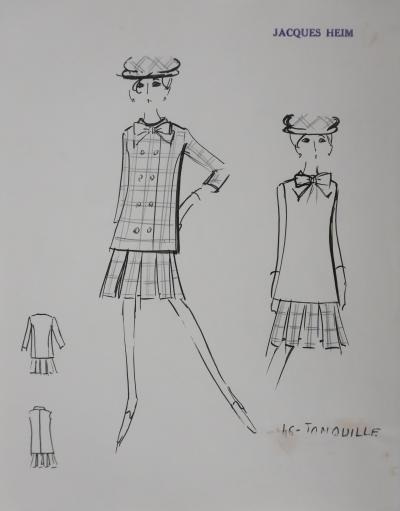 Jacques HEIM : Ensembles Jonquille, Dessin original signé 2