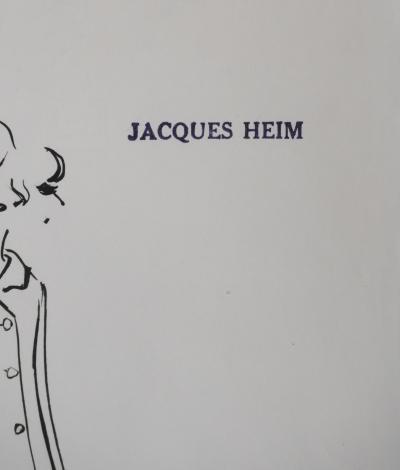 Jacques HEIM : Ensemble Lilas, Dessin original signé 2