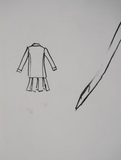 Jacques HEIM : Ensemble Lilas, Dessin original signé 2