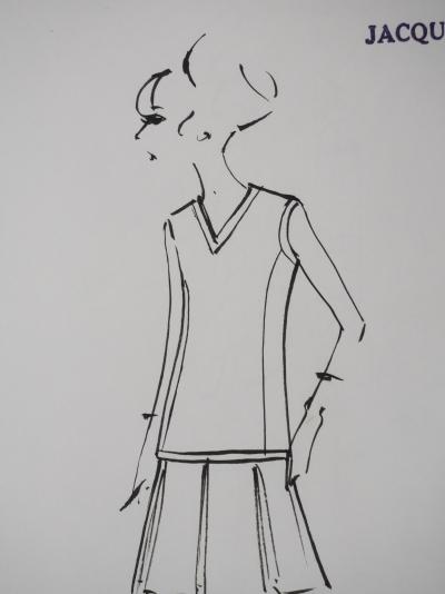 Jacques HEIM : Robe Lilas, Dessin original signé 2