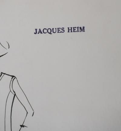 Jacques HEIM : Robe Lilas, Dessin original signé 2