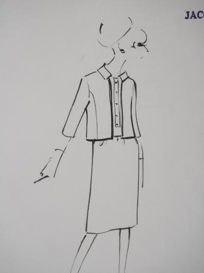 Jacques HEIM : Veste Lavande, Dessin original signé 2