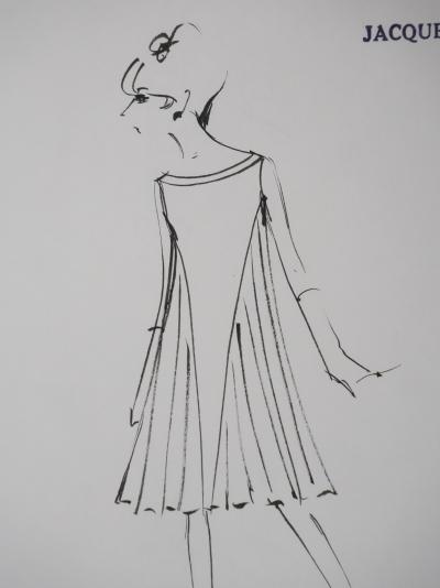 Jacques HEIM : Robe Lotus, Dessin original signé 2