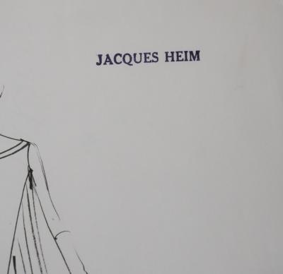 Jacques HEIM : Robe Lotus, Dessin original signé 2